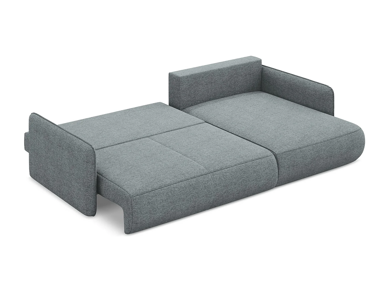 Ecksofa mit Schlaffunktion - Ecke Rechts - Chenille - Jeans - NANEA