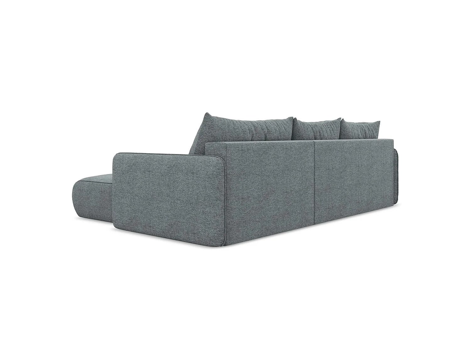 Narożnik prawostronny z funkcją spania - z tkaniny szenilowej - jeans - PALERMO