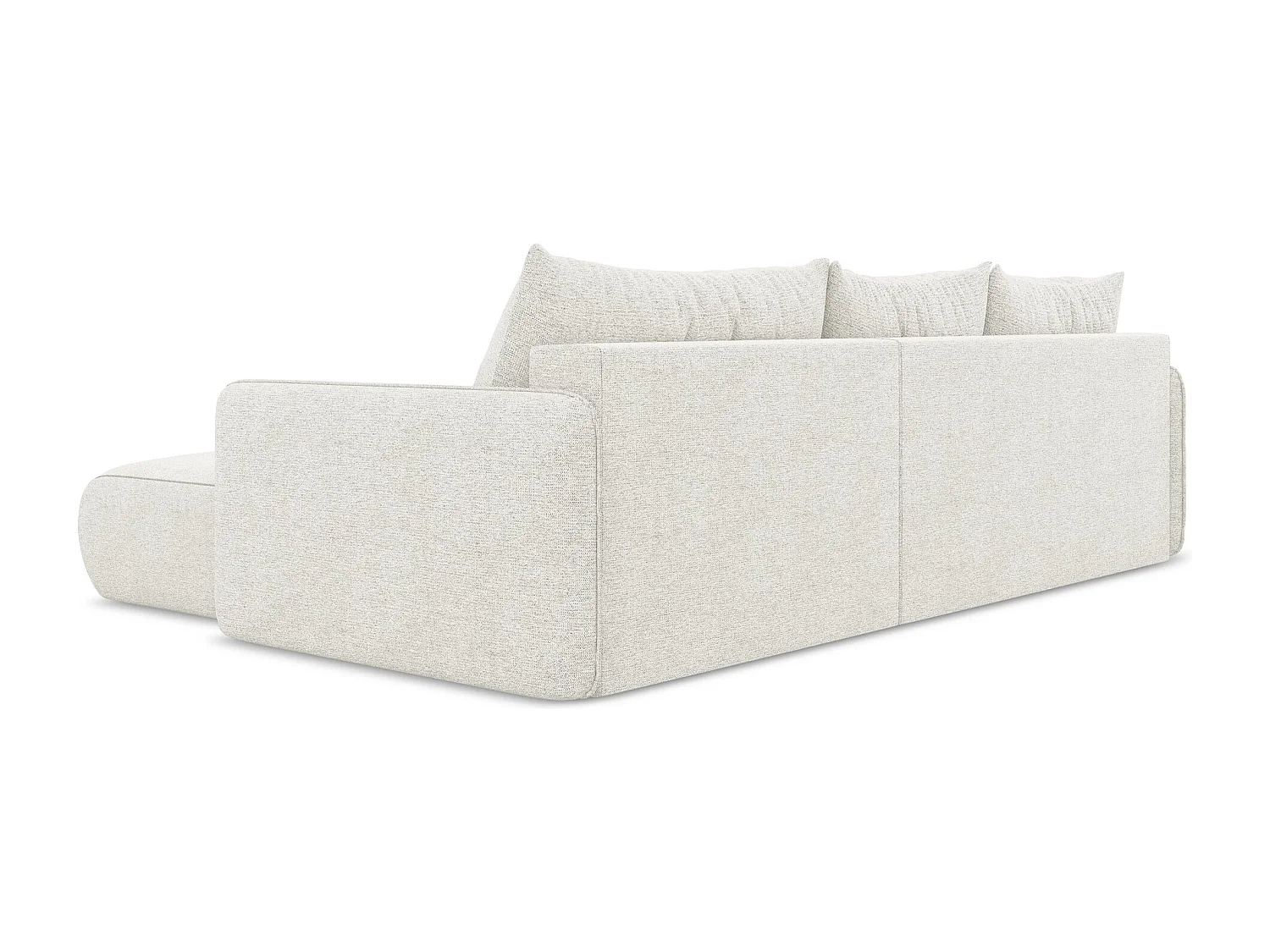 Sofá esquinero convertible 3 plazas derecho de tela chenilla blanco - NANEA