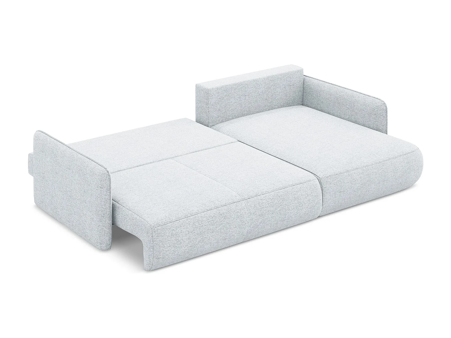 Ecksofa mit Schlaffunktion - Ecke Rechts - Chenille - Hellblau - NANEA