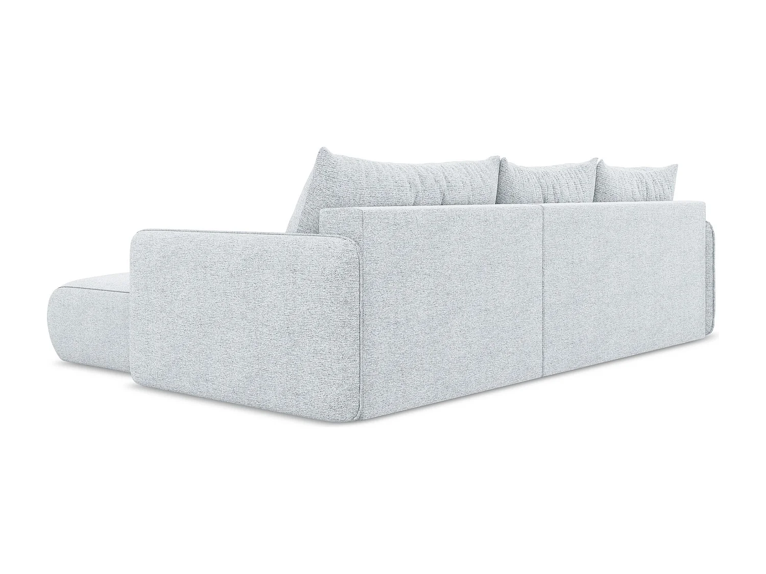 Narożnik prawostronny z funkcją spania - z tkaniny szenilowej - jasny niebieski - NANEA