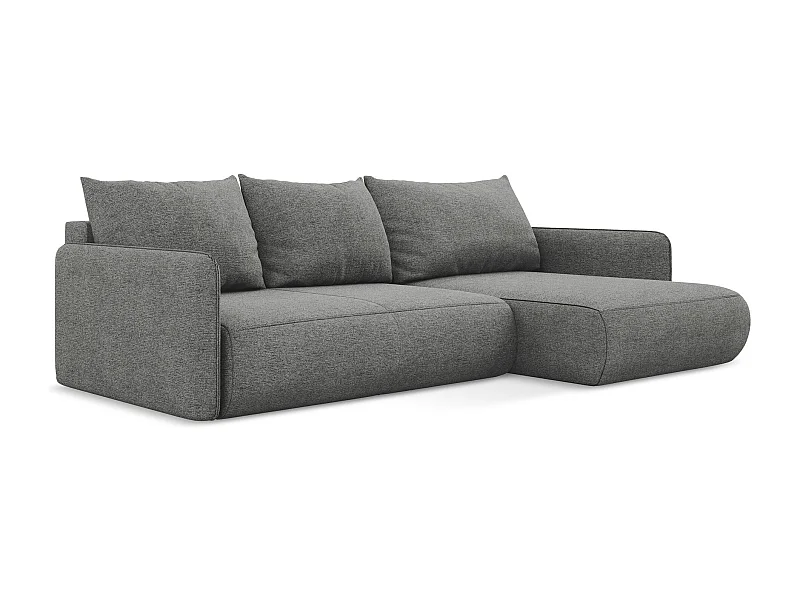 Ecksofa mit Schlaffunktion - Ecke Rechts - Chenille - Elefant - NANEA