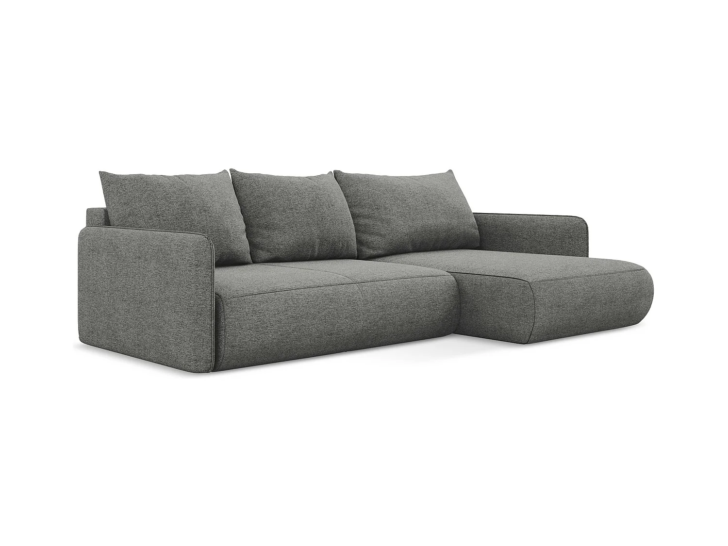 Ecksofa mit Schlaffunktion - Ecke Rechts - Chenille - Elefant - NANEA