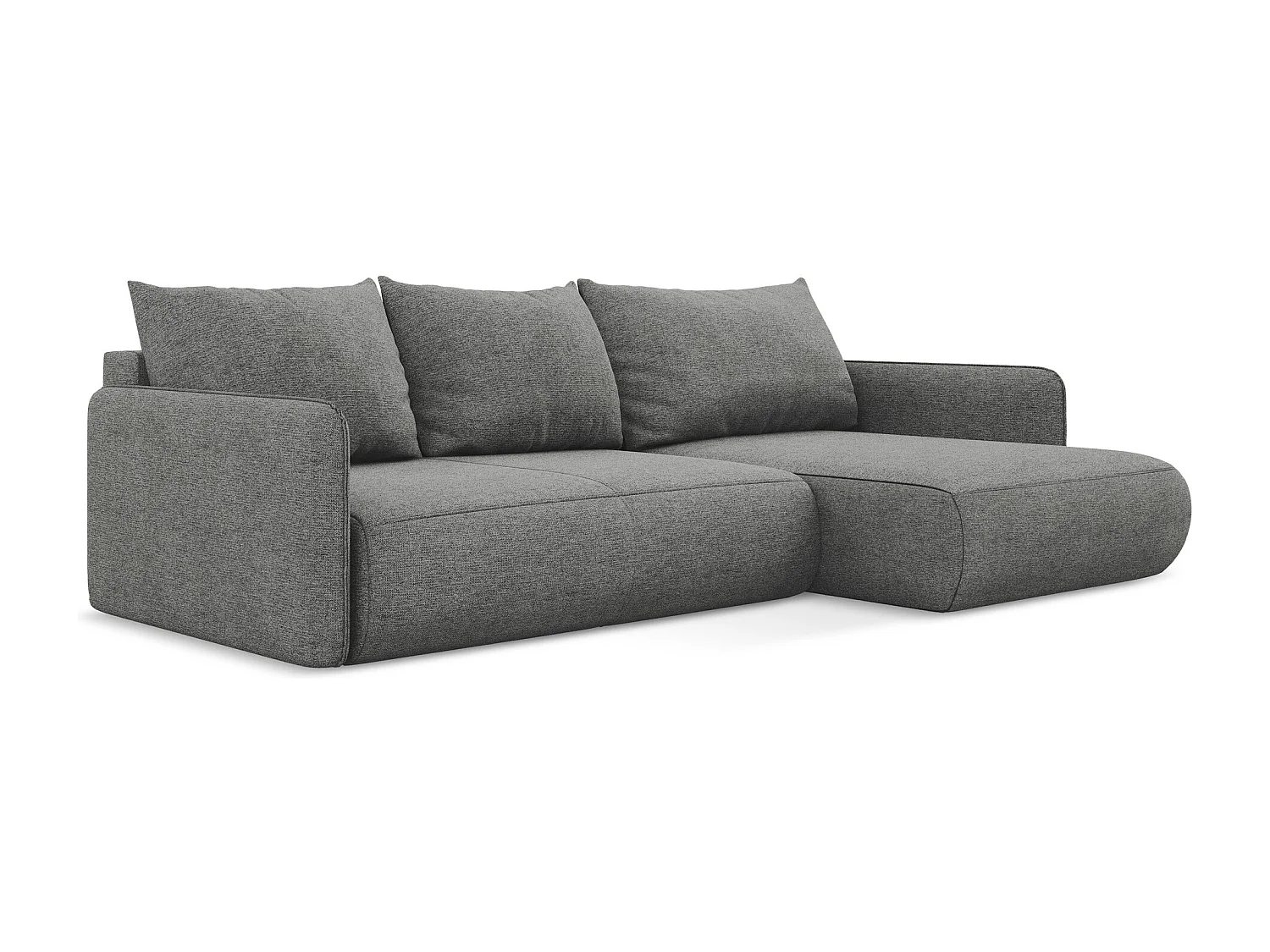 Ecksofa mit Schlaffunktion - Ecke Rechts - Chenille - Elefant - NANEA