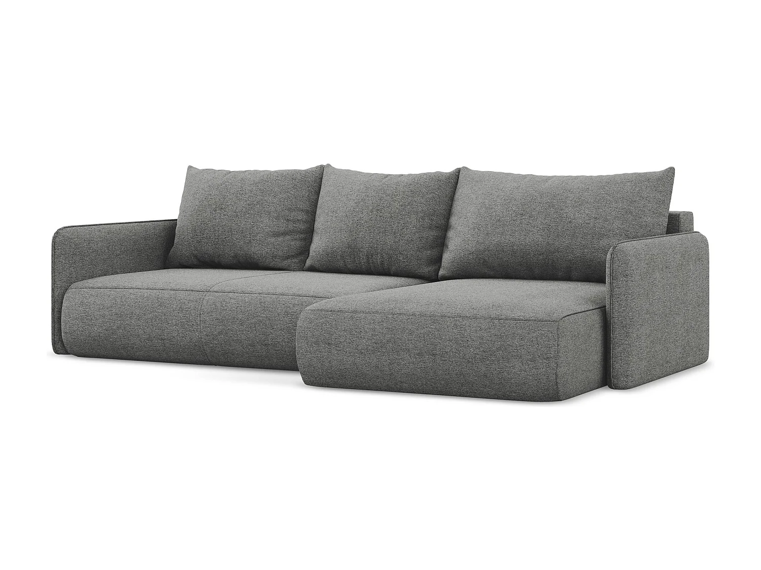 Ecksofa mit Schlaffunktion - Ecke Rechts - Chenille - Elefant - NANEA
