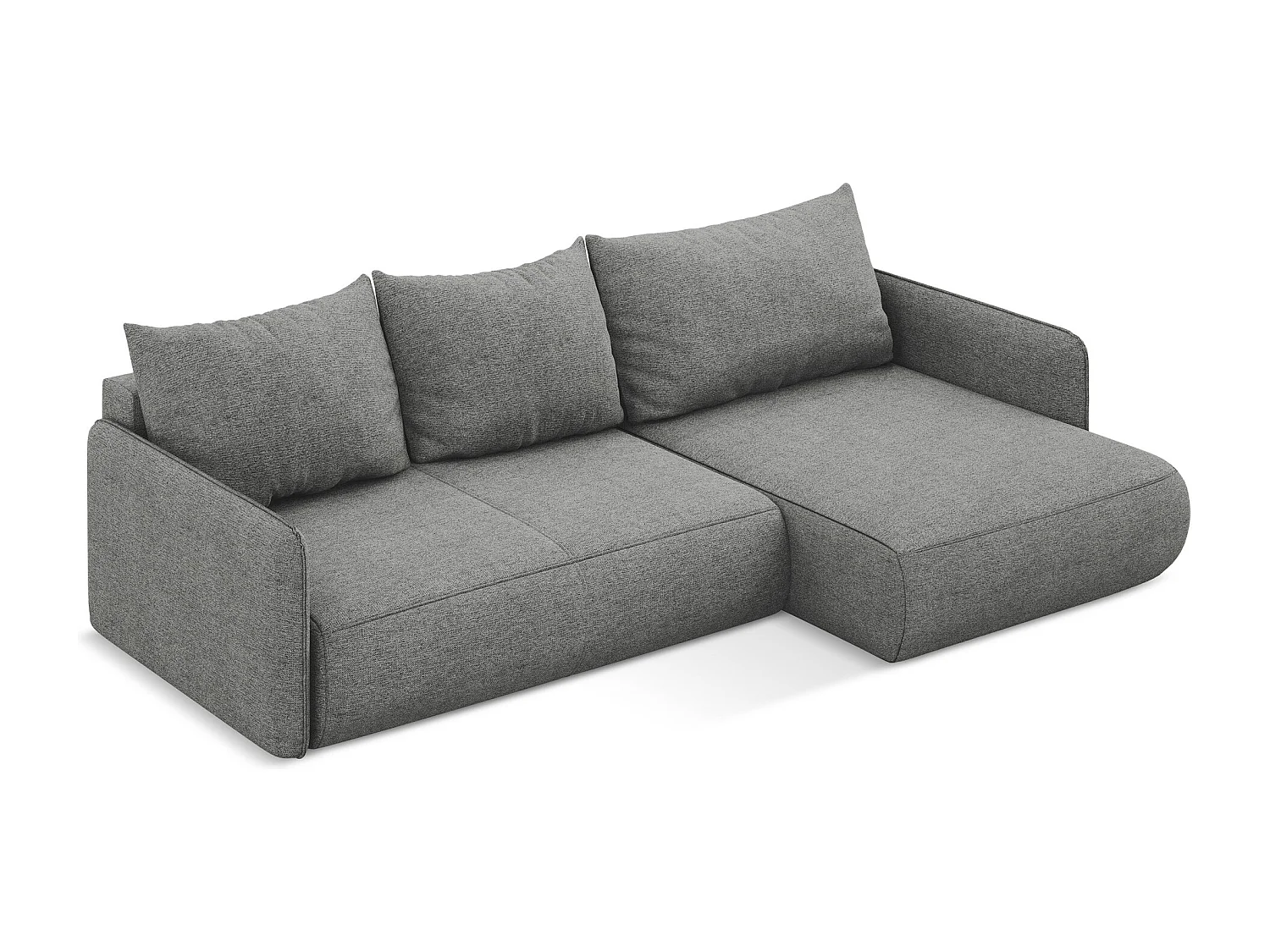 Ecksofa mit Schlaffunktion - Ecke Rechts - Chenille - Elefant - NANEA