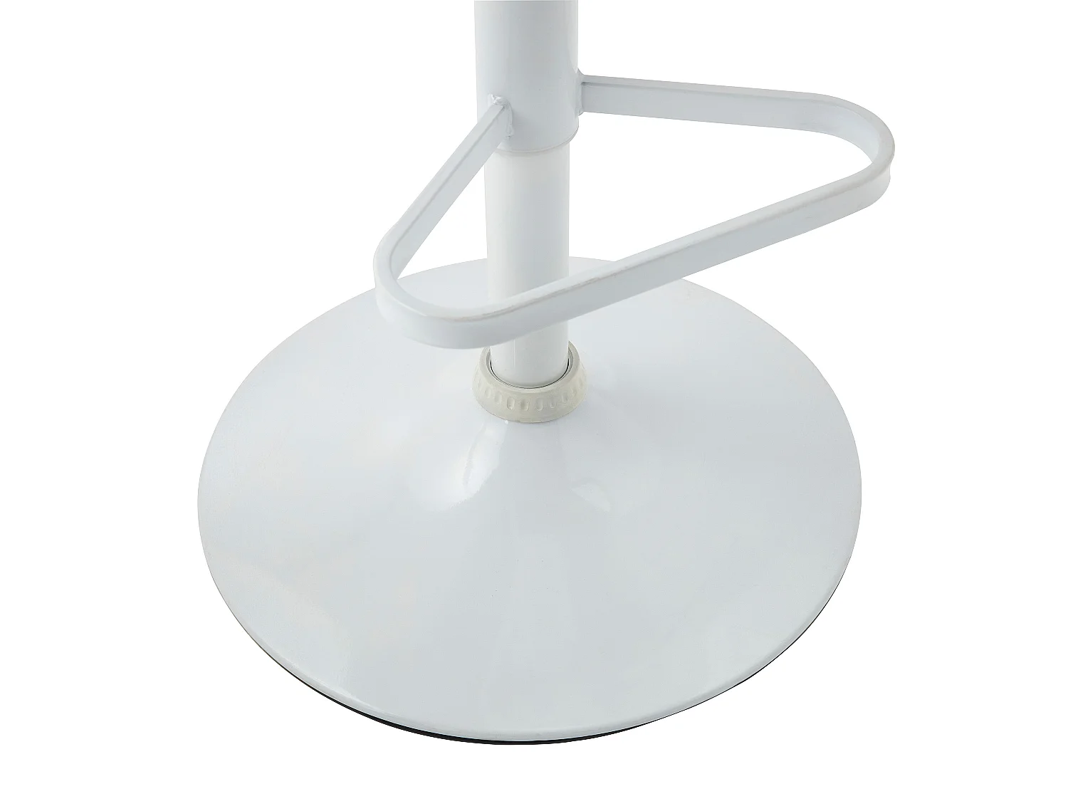 Lot de 2 tabourets de bar en tissu texturé et métal blanc - Hauteur réglable - Crème - DORALIZ