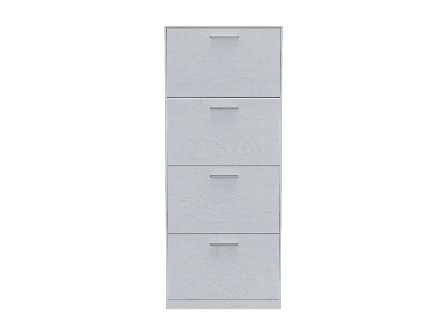 Sapateira de entrada com economia de espaço 4 portas rebatíveis, armário fino de madeira e melamina 63x24x150h, Branco - ZIK