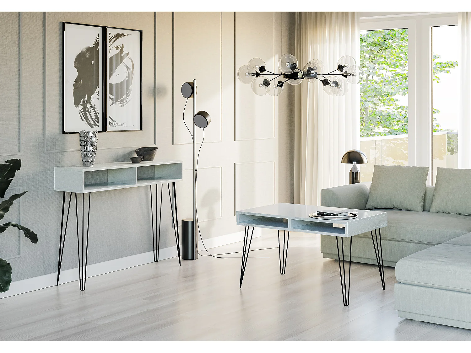 Mae ława biały połysk