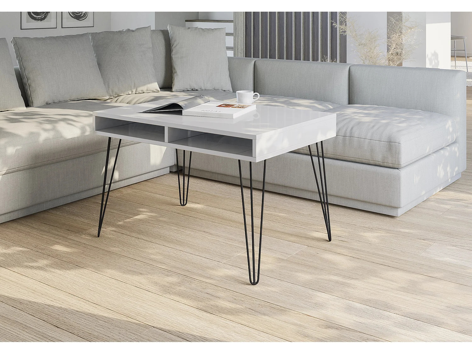 Mae ława biały połysk