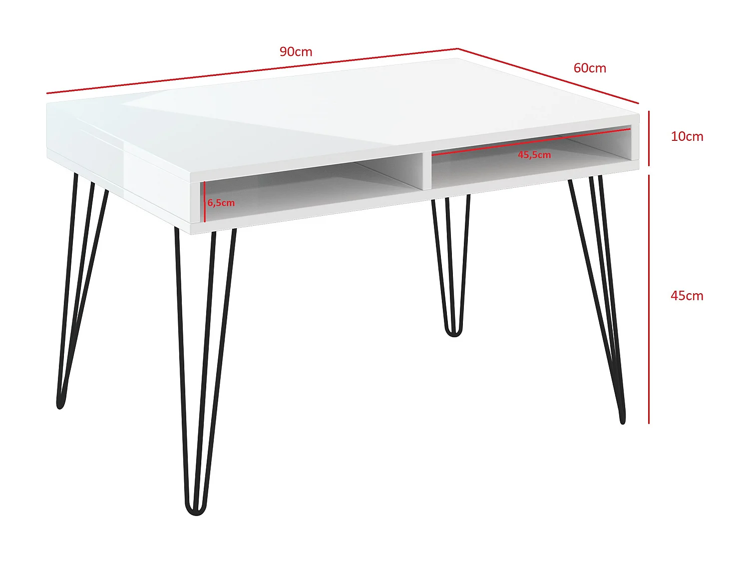 Mae ława biały połysk