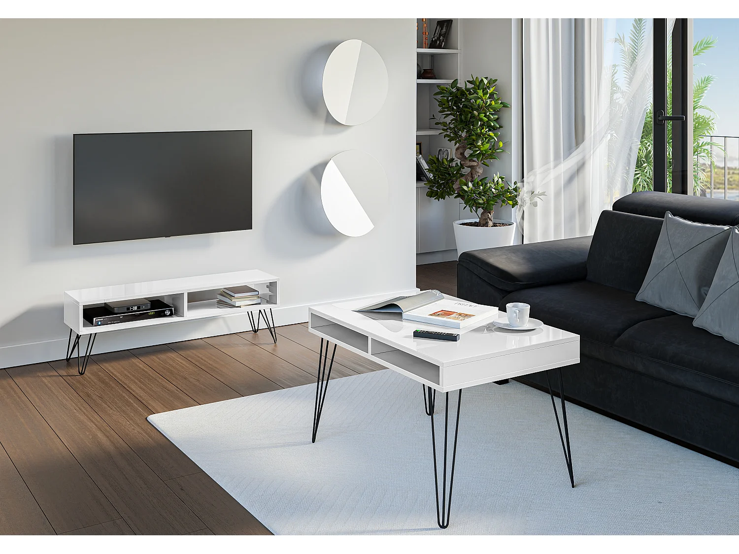 Mae ława biały połysk