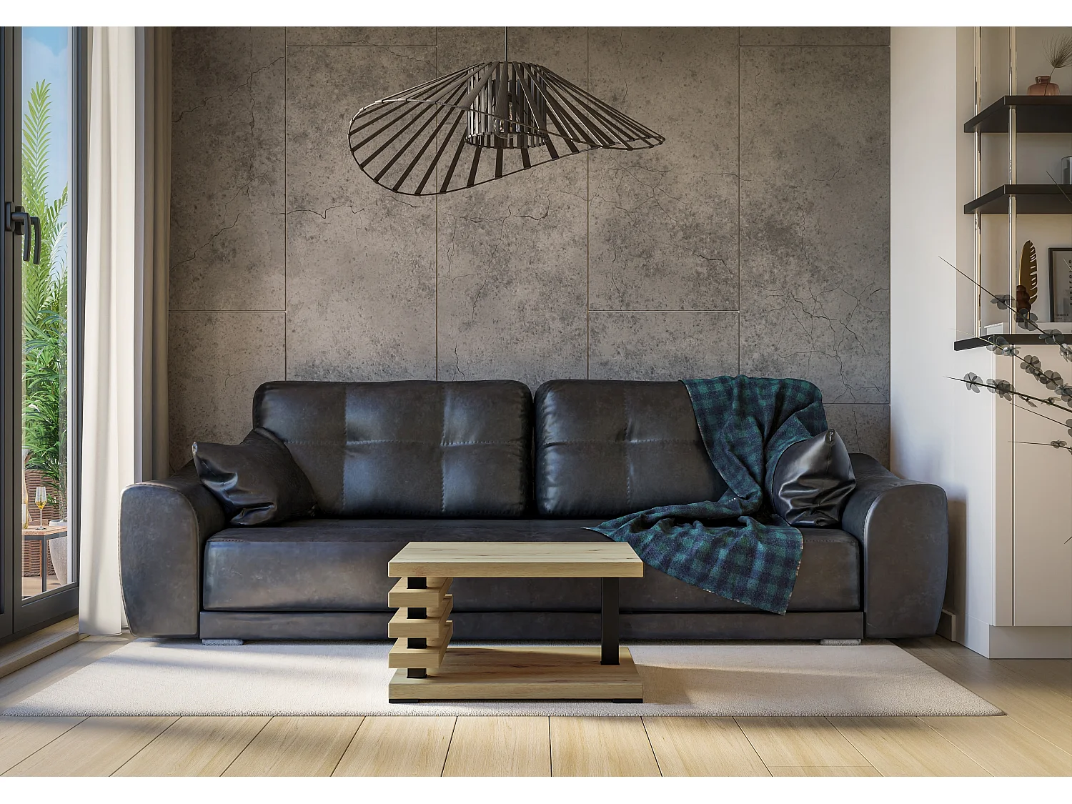 PROROOM FURNITURE - Kyoto - Kaffeetisch 60x60 Höhe 31 cm - Sofatisch Quadratisch - Coffee Table - Wohnzimmertisch Modern - Kleiner Couchtisch mit Stauraum - Artisan