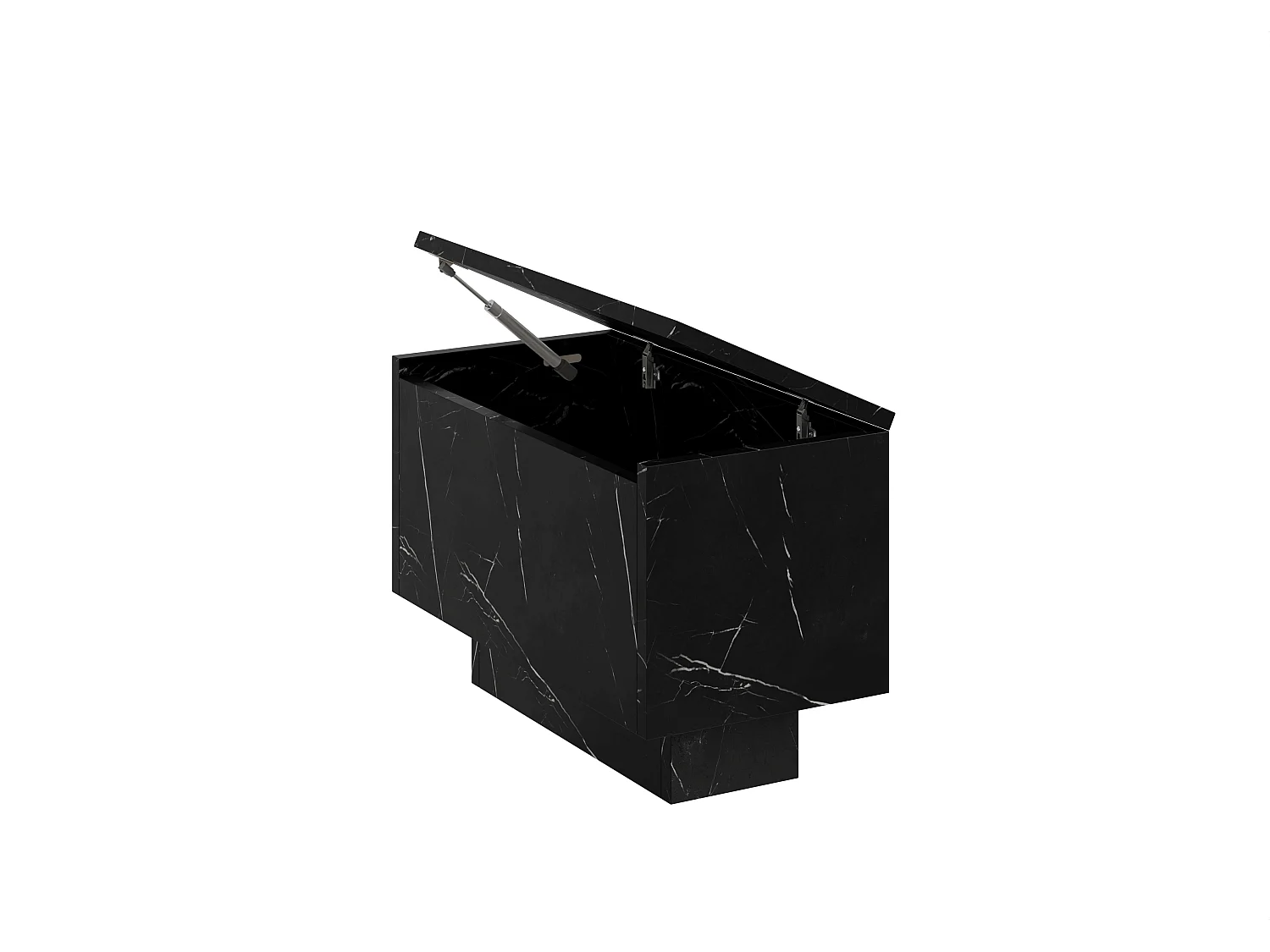 PROROOM FURNITURE - Couchtisch Schwarz Marmoroptik - Moon - Sofatisch 30x60 cm - Kaffeetisch mit Stauraum - Kleiner Tisch für Wohnzimmer - Modern Coffee Table