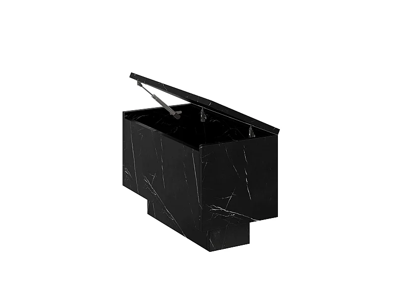 PROROOM FURNITURE - Couchtisch Schwarz Marmoroptik - Moon - Sofatisch 30x60 cm - Kaffeetisch mit Stauraum - Kleiner Tisch für Wohnzimmer - Modern Coffee Table