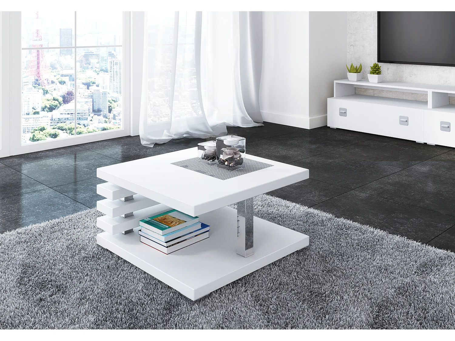 Kyoto ława biały mat