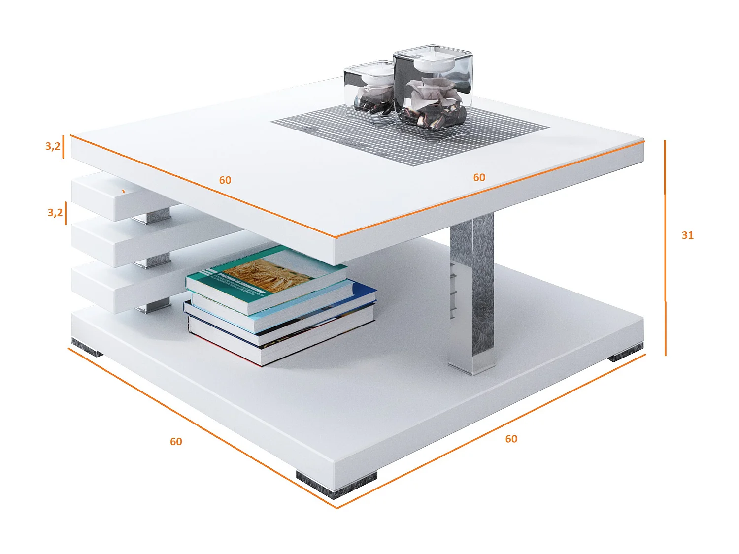 Kyoto ława biały połysk