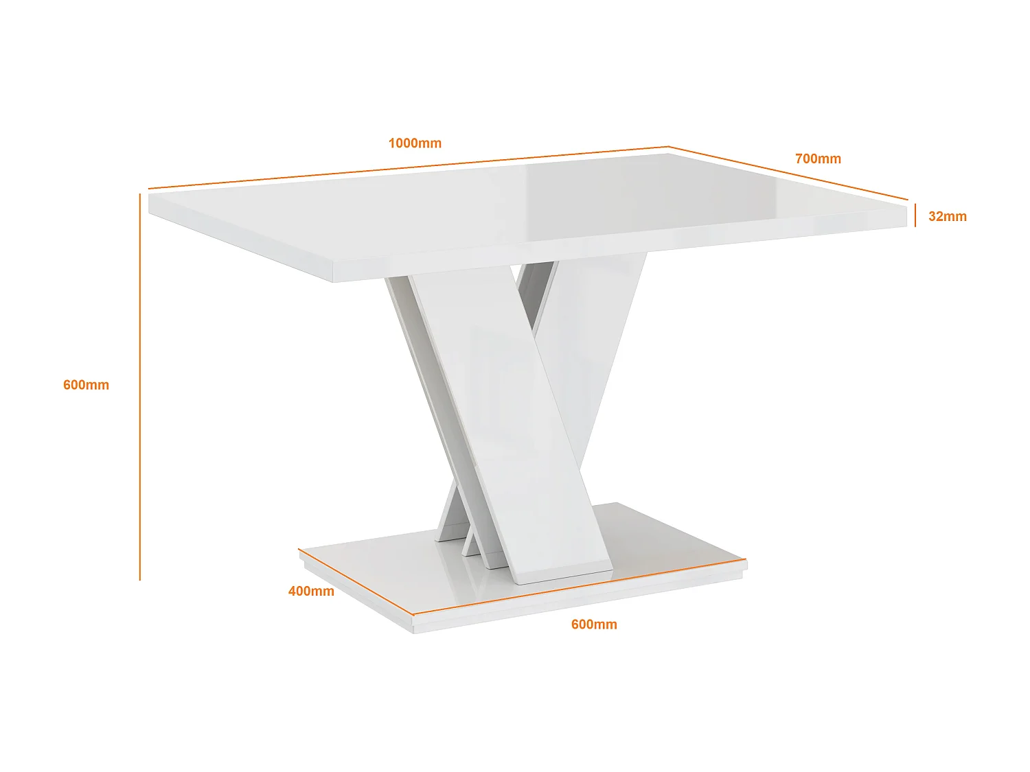 Malvi ława biały mat beton