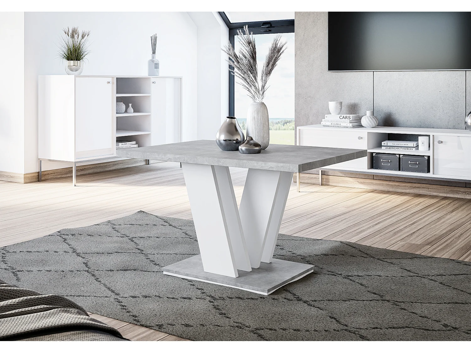 Malvi ława biały mat beton