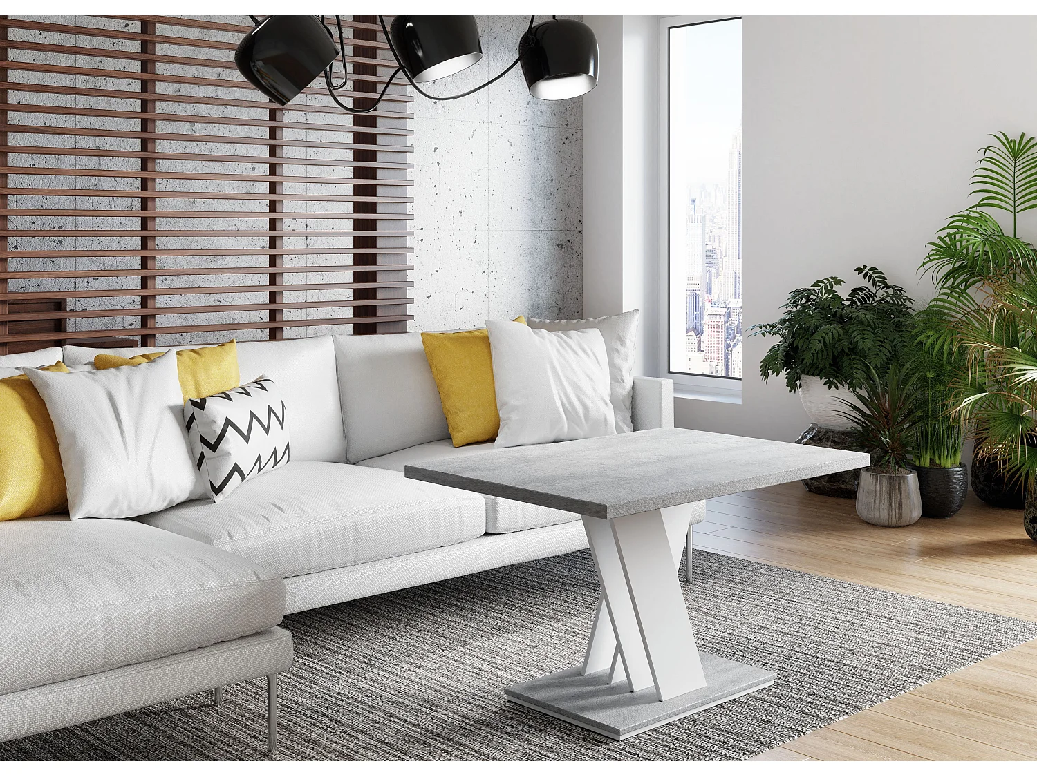 Malvi ława biały mat beton