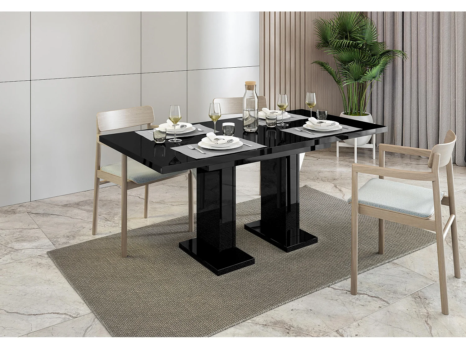 Glass stół czarny połysk