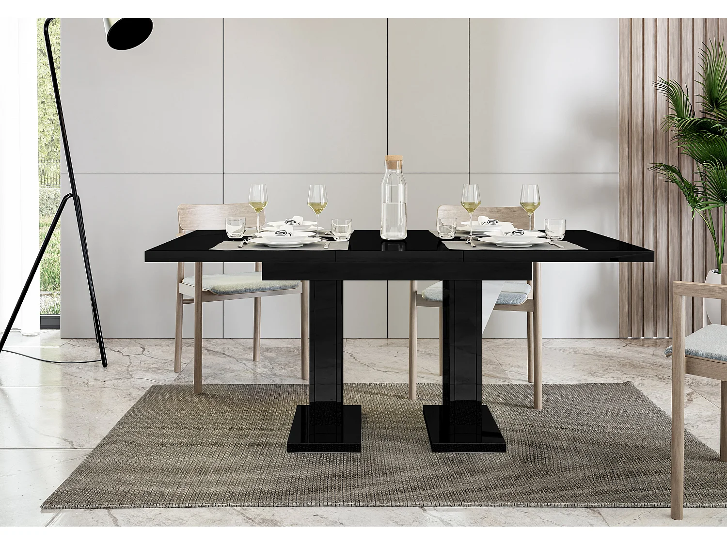 Glass stół czarny połysk