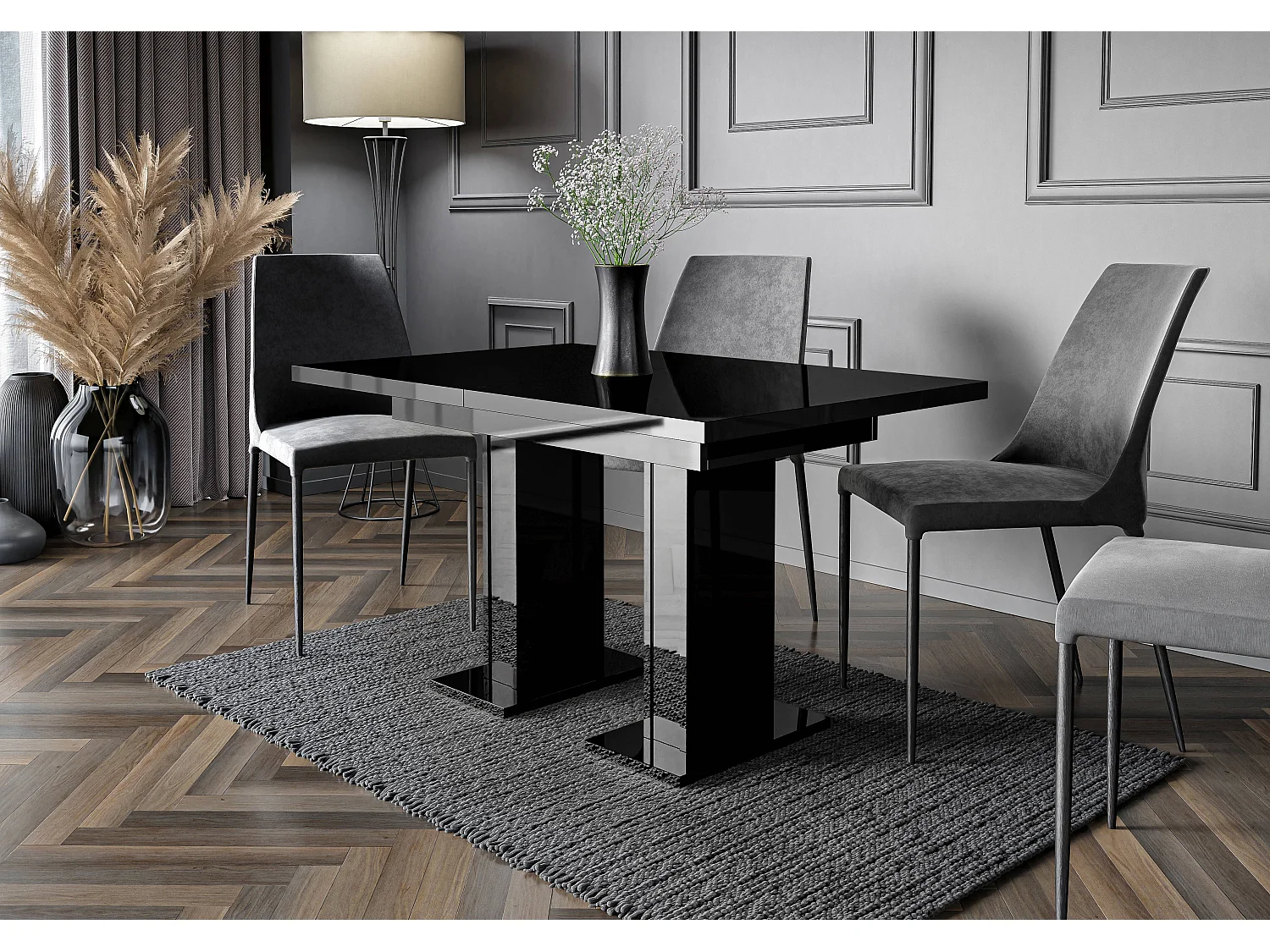 Glass stół czarny połysk