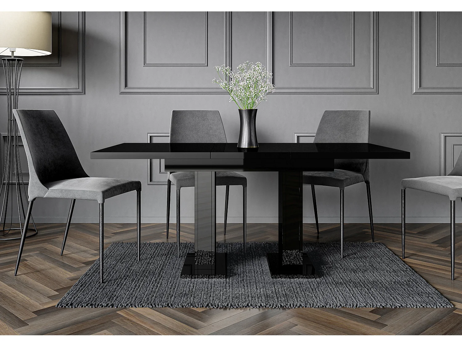 Glass stół czarny połysk