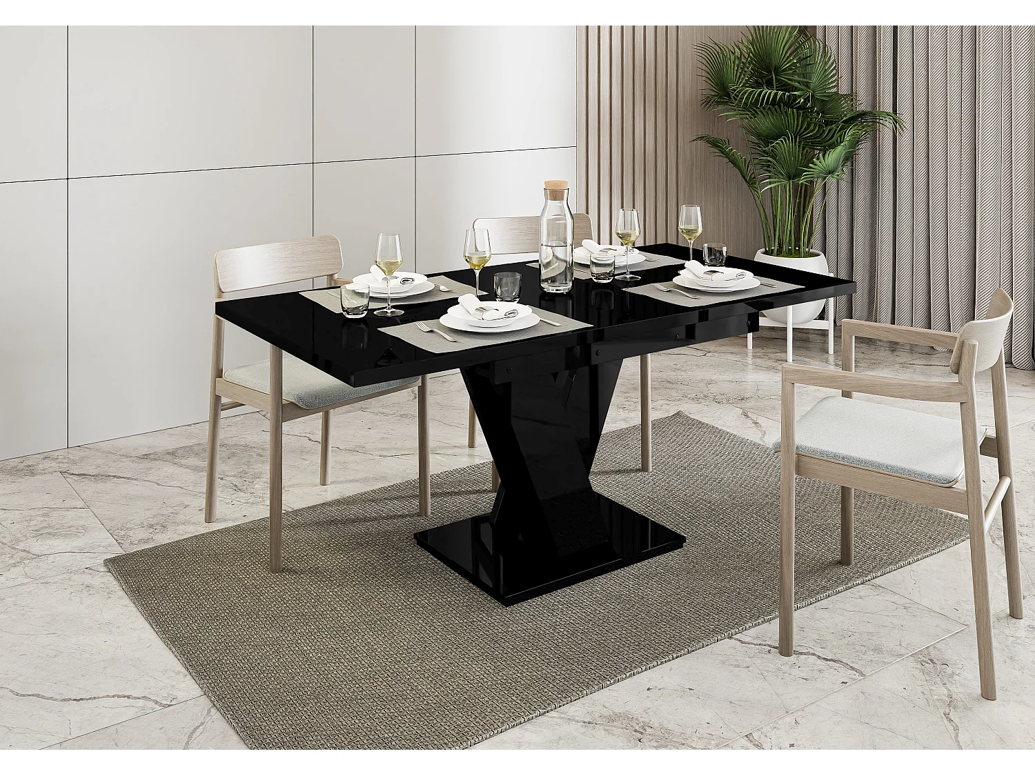 Malvi stół czarny połysk