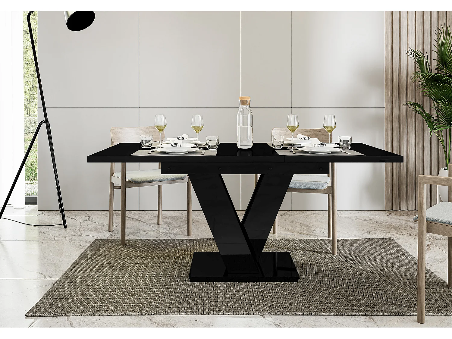 Malvi stół czarny połysk