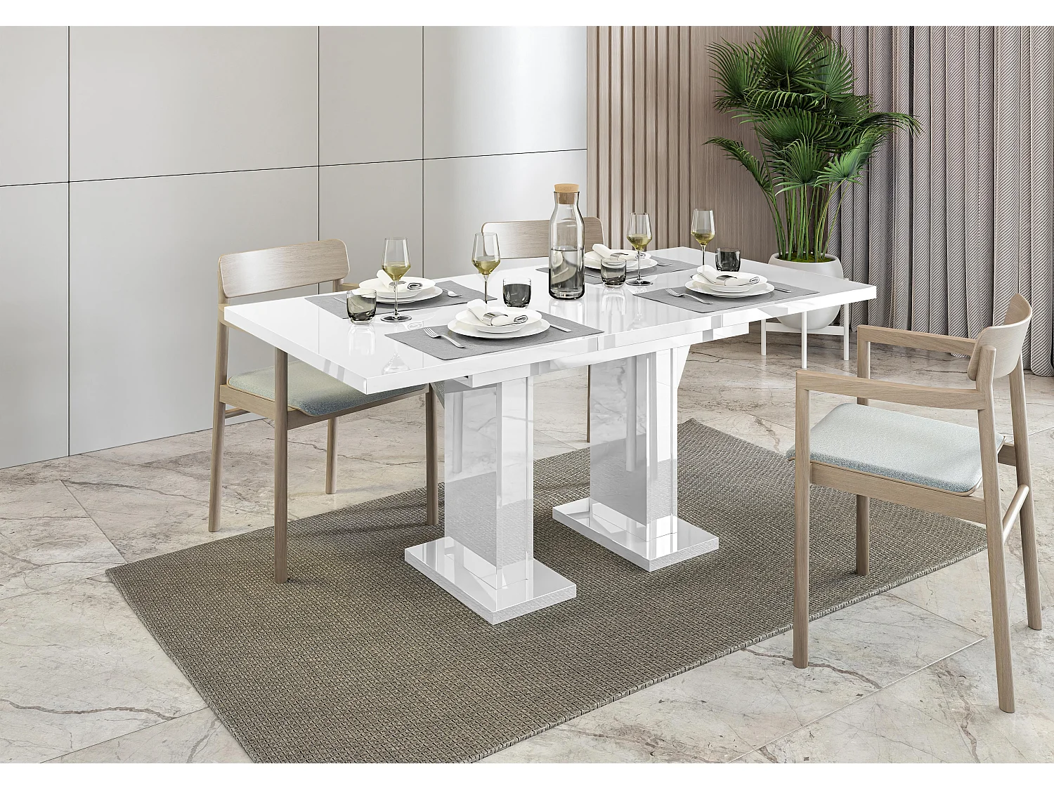 Glass stół biały połysk