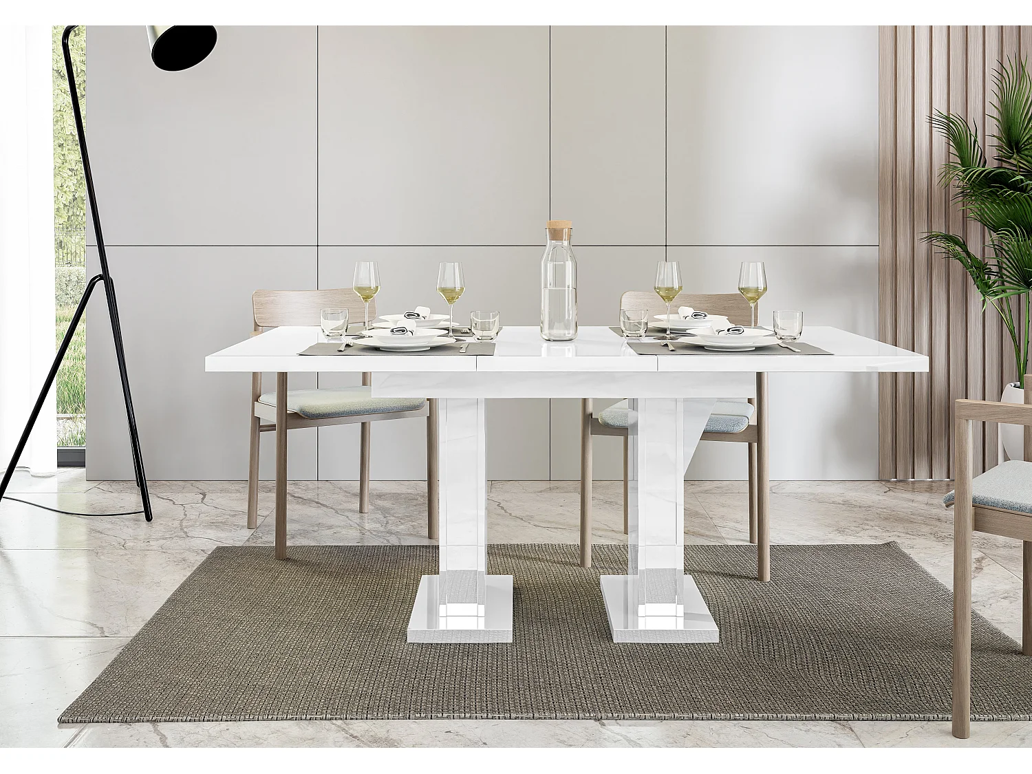 Glass stół biały połysk