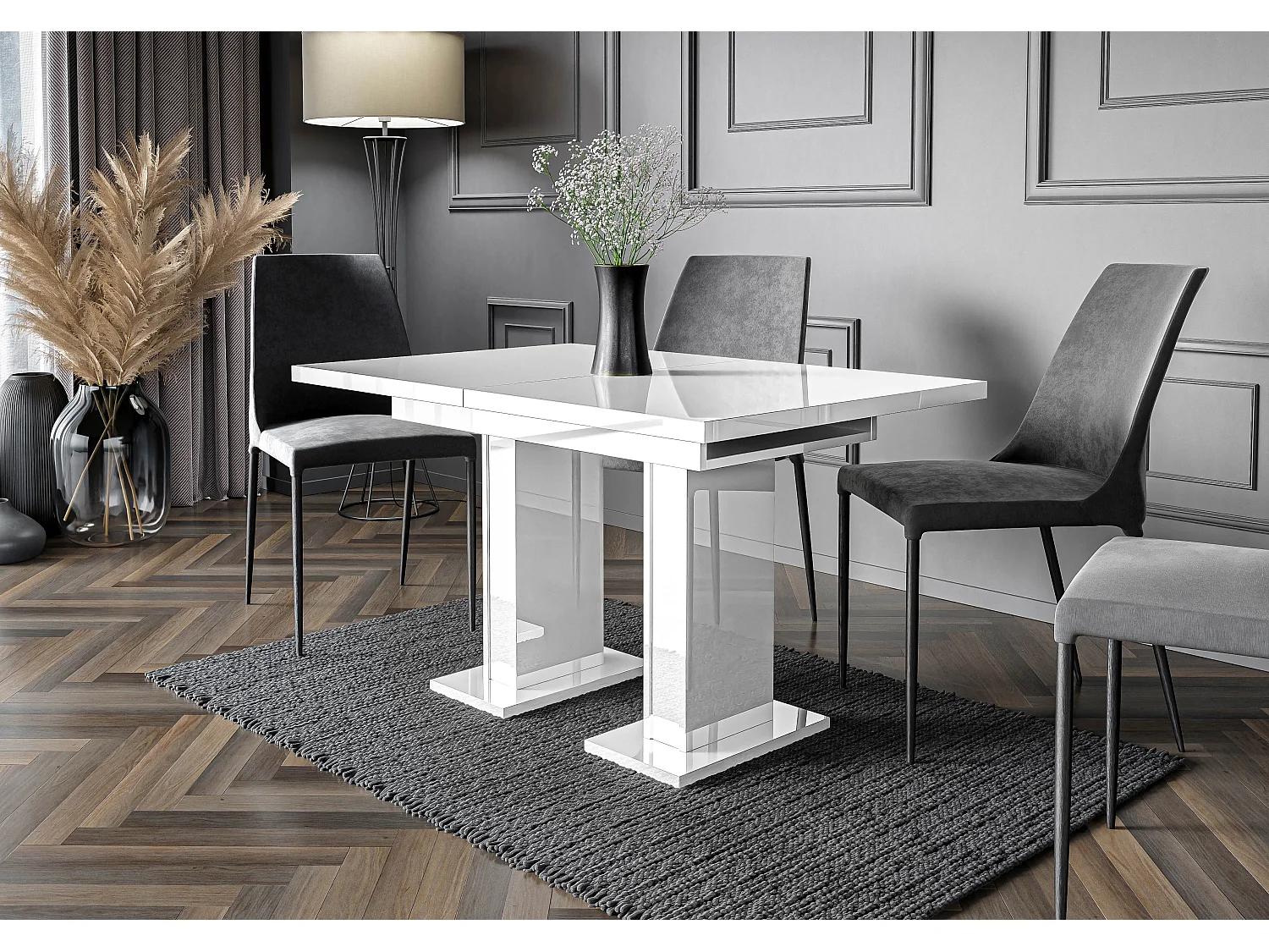 Glass stół biały połysk