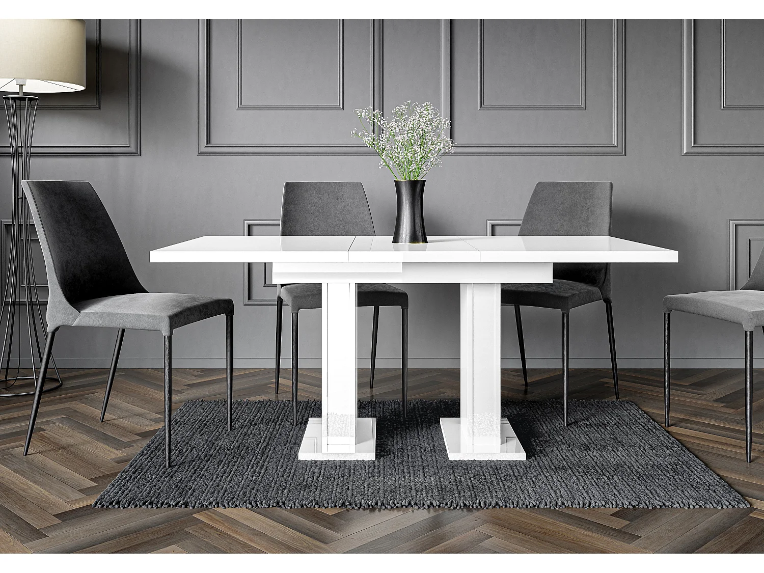 Glass stół biały połysk