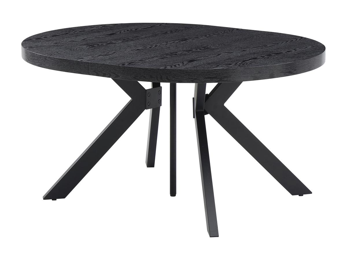 Esstisch - ausziehbar - 6 bis 12 Personen - MDF & Stahl - Schwarz - KOMONI günstig online kaufen