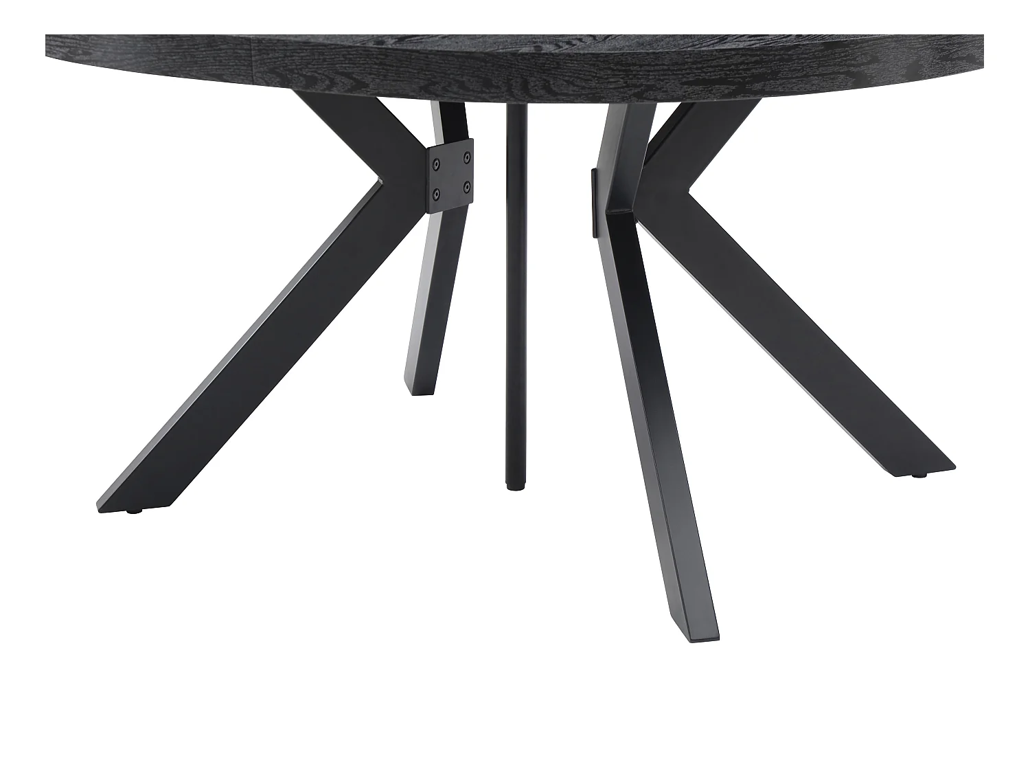Table à manger extensible 6 à 12 couverts en MDF et acier - Noir - KOMONI