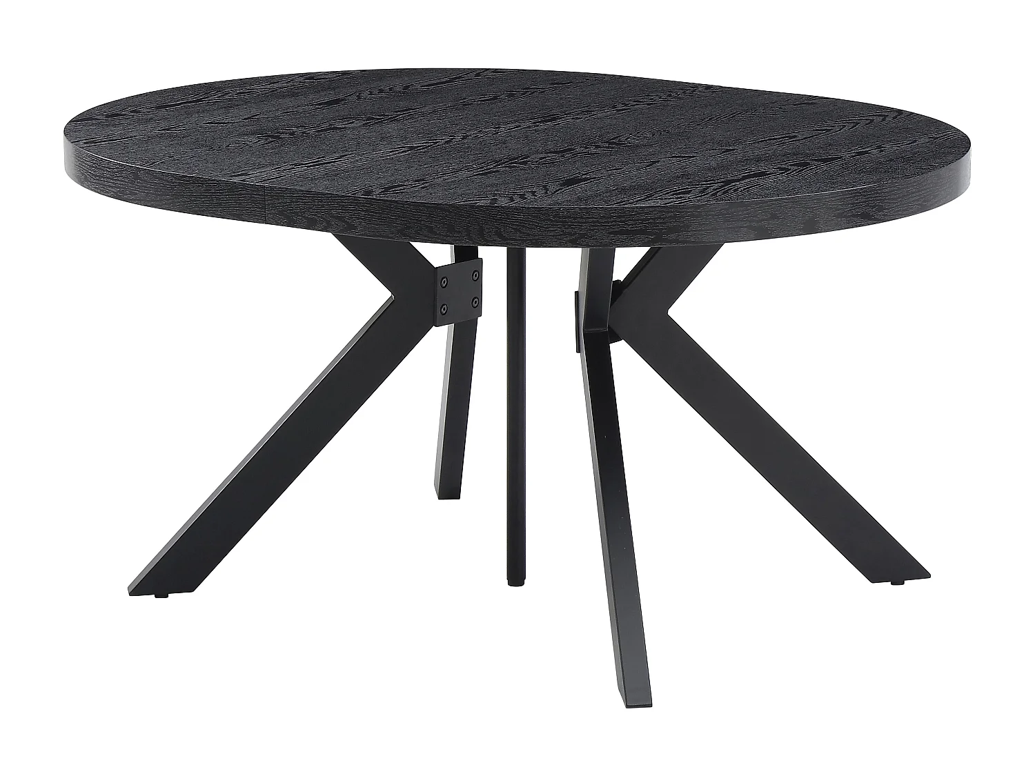 Table à manger extensible 6 à 12 couverts en MDF et acier - Noir - KOMONI