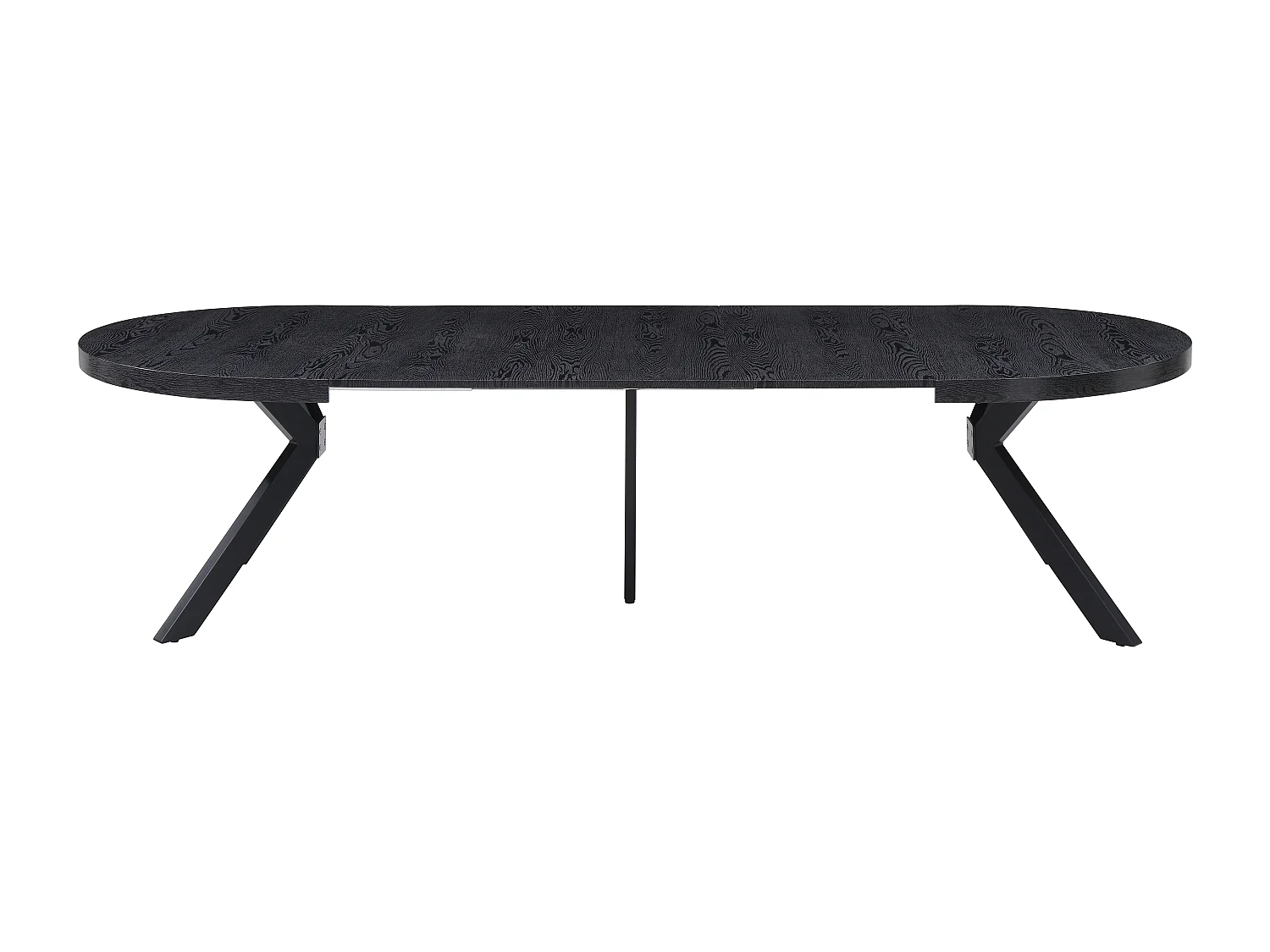 Table à manger extensible 6 à 12 couverts en MDF et acier - Noir - KOMONI