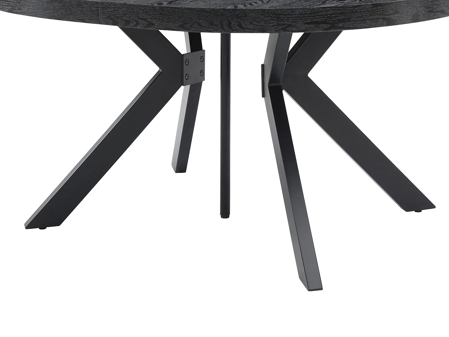 Utdragbart matbord för 6 till 12 kuvert i MDF och stål - Svart - KOMONI