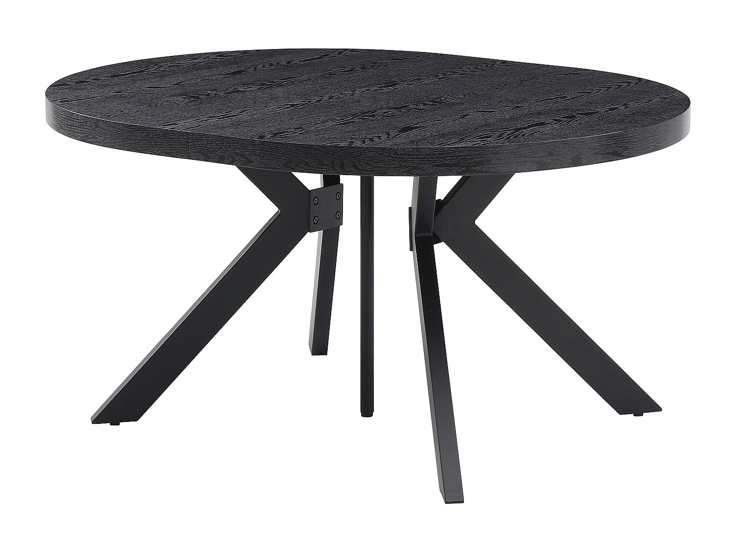 Esstisch - ausziehbar - 6 bis 12 Personen - MDF & Stahl - Schwarz - KOMONI günstig online kaufen