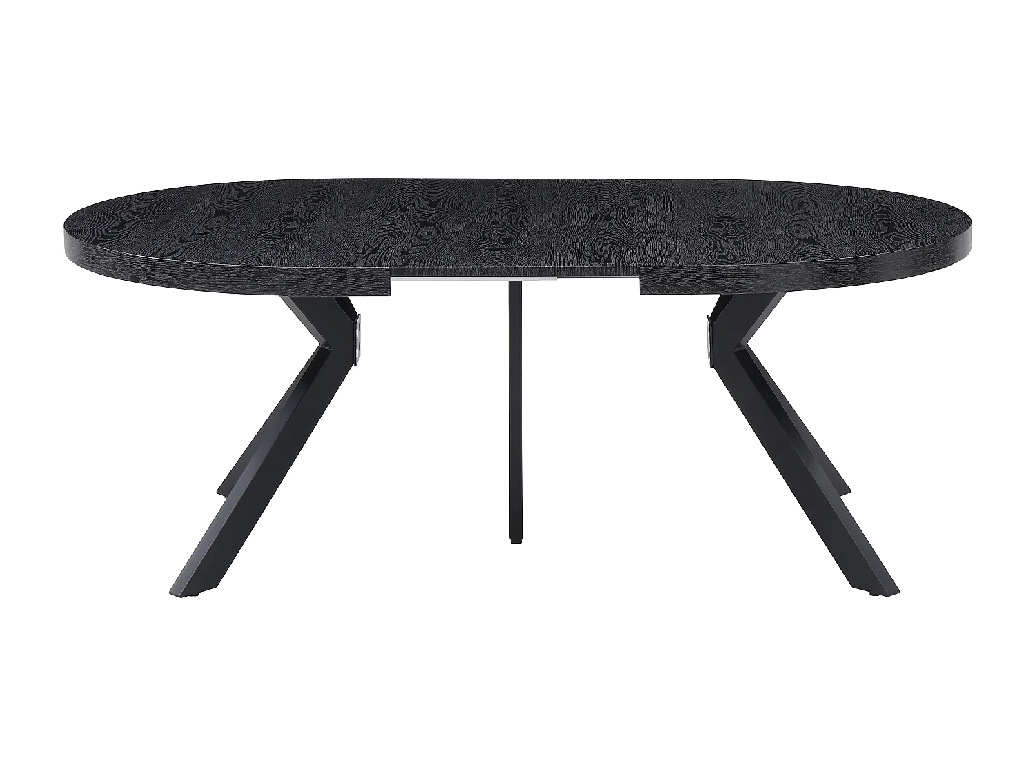 Utdragbart matbord för 6 till 12 kuvert i MDF och stål - Svart - KOMONI