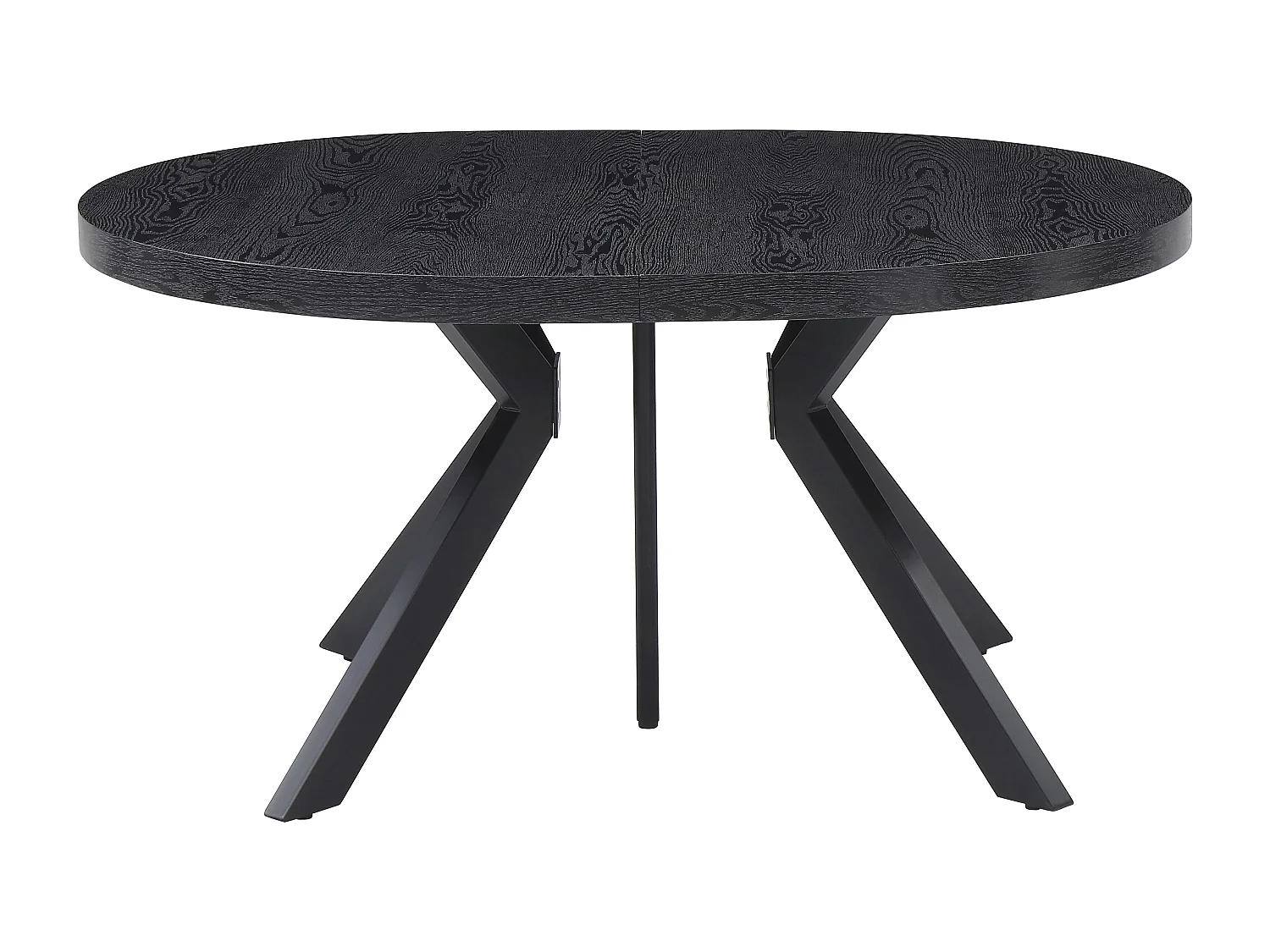 Utdragbart matbord för 6 till 12 kuvert i MDF och stål - Svart - KOMONI