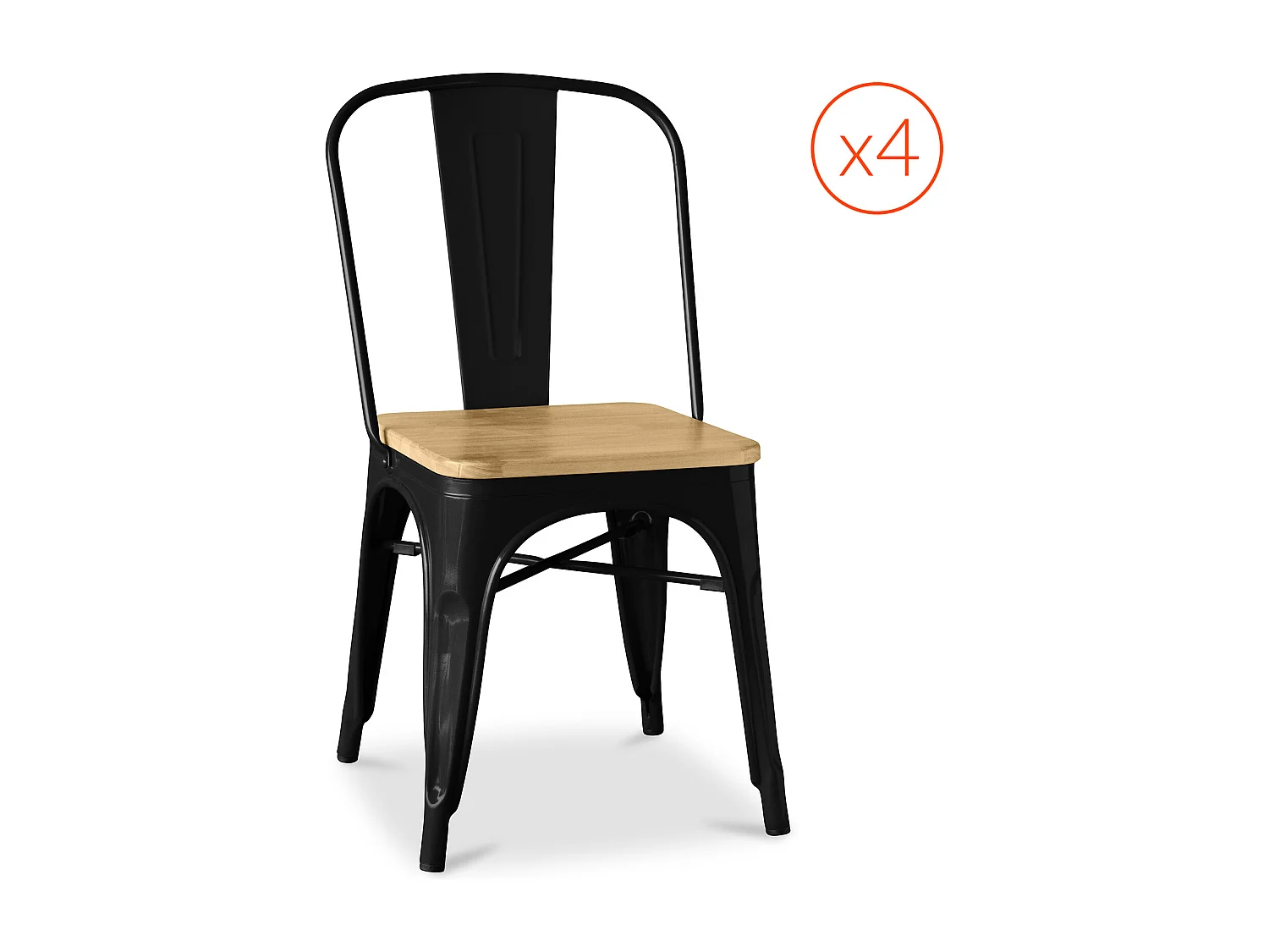 Silla Stylix Asiento de madera Xavier  lote de 4