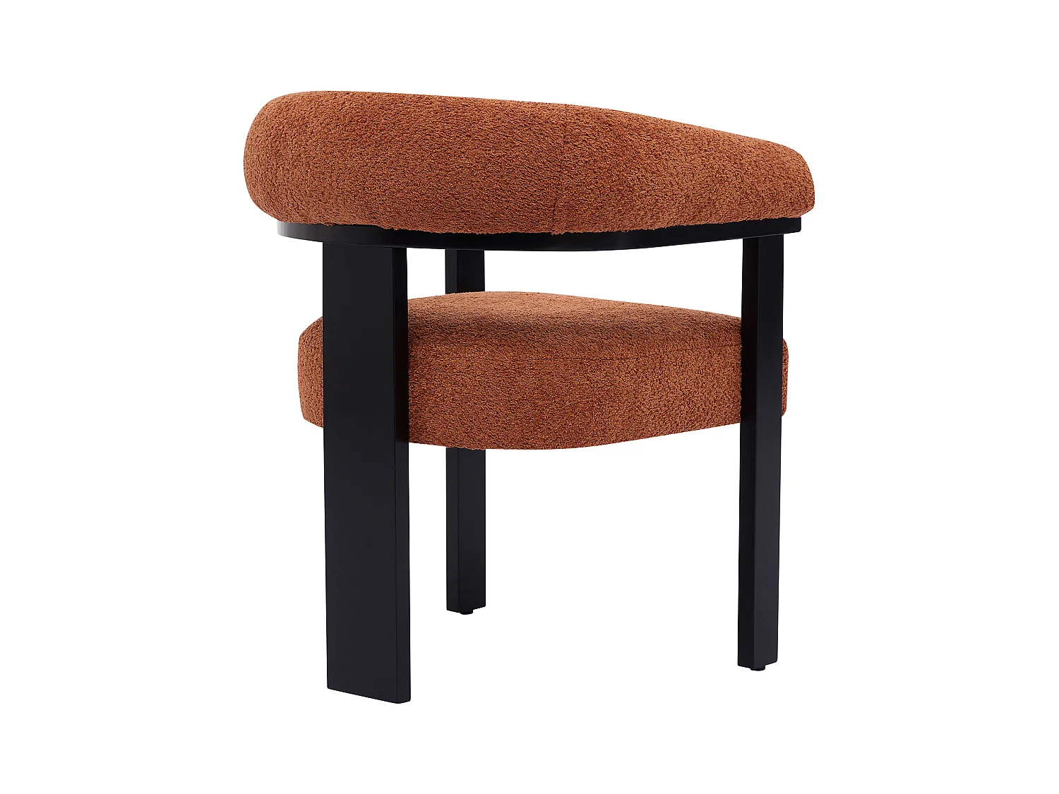 Set van 2 stoelen met armleuningen van boucléstof en heveahout - Terracotta en zwart - LIVELIA van Pascal MORABITO