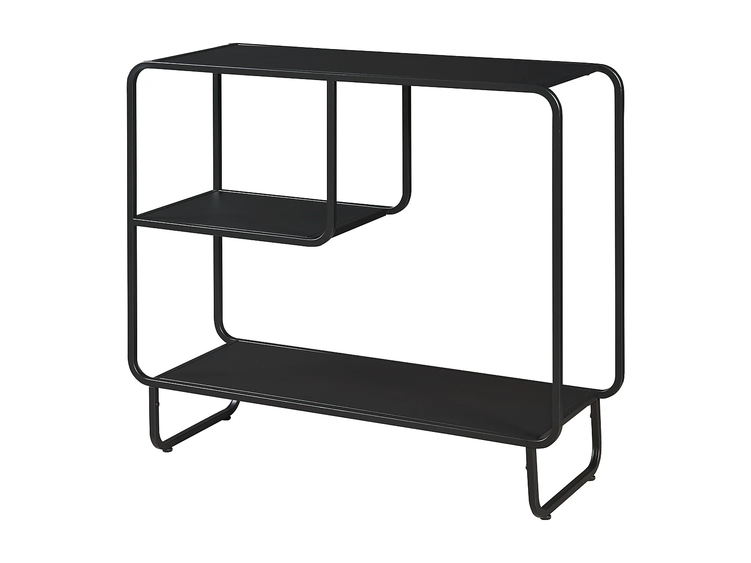Table console Færder 91,5 x 33 x 80,5 cm acier noir mat [en.casa]