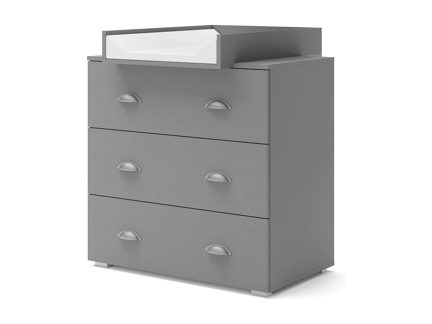 MIA Commode à langer, 80 cm, à 3 tiroirs, pour enfants, table à langer en basalte