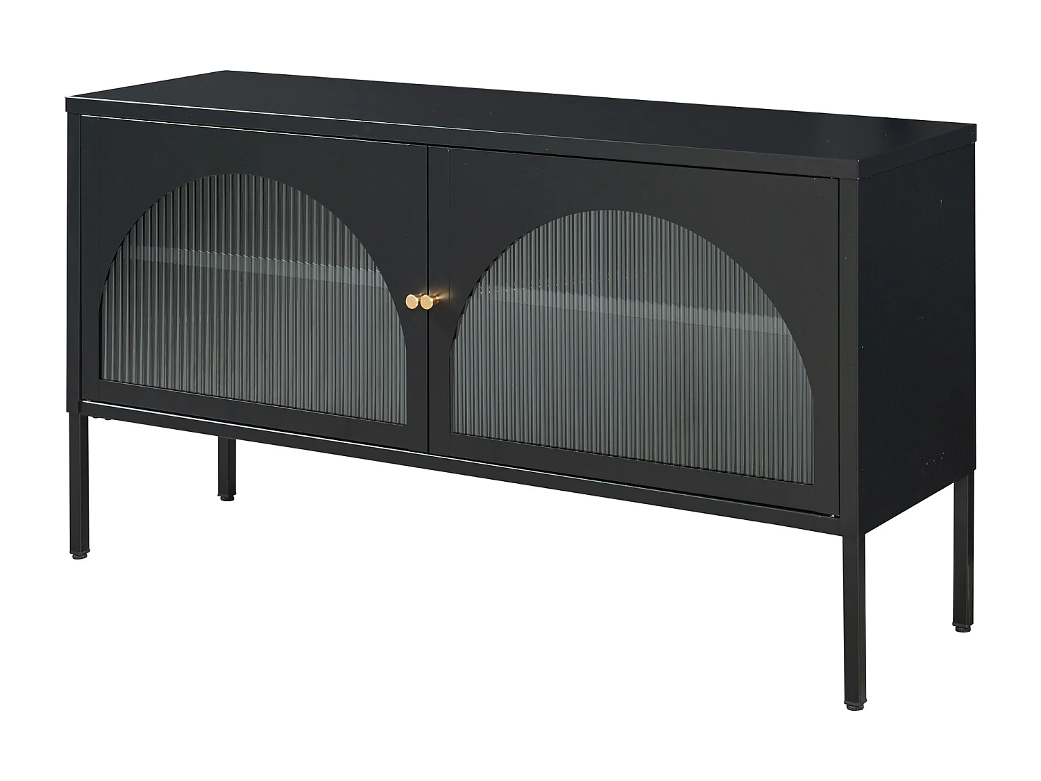 Meuble TV Karlskrona 115 x 35 x 64 cm noir mat [en.casa]