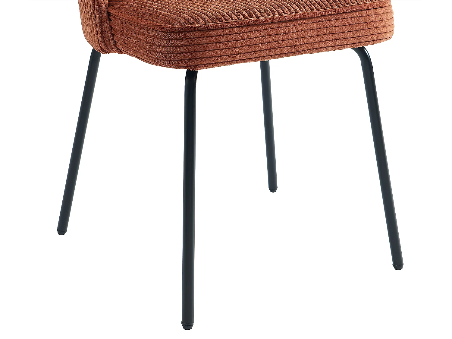 Stuhl 6er-Set - Cord & schwarzes Metall - Terracotta - ALPALI