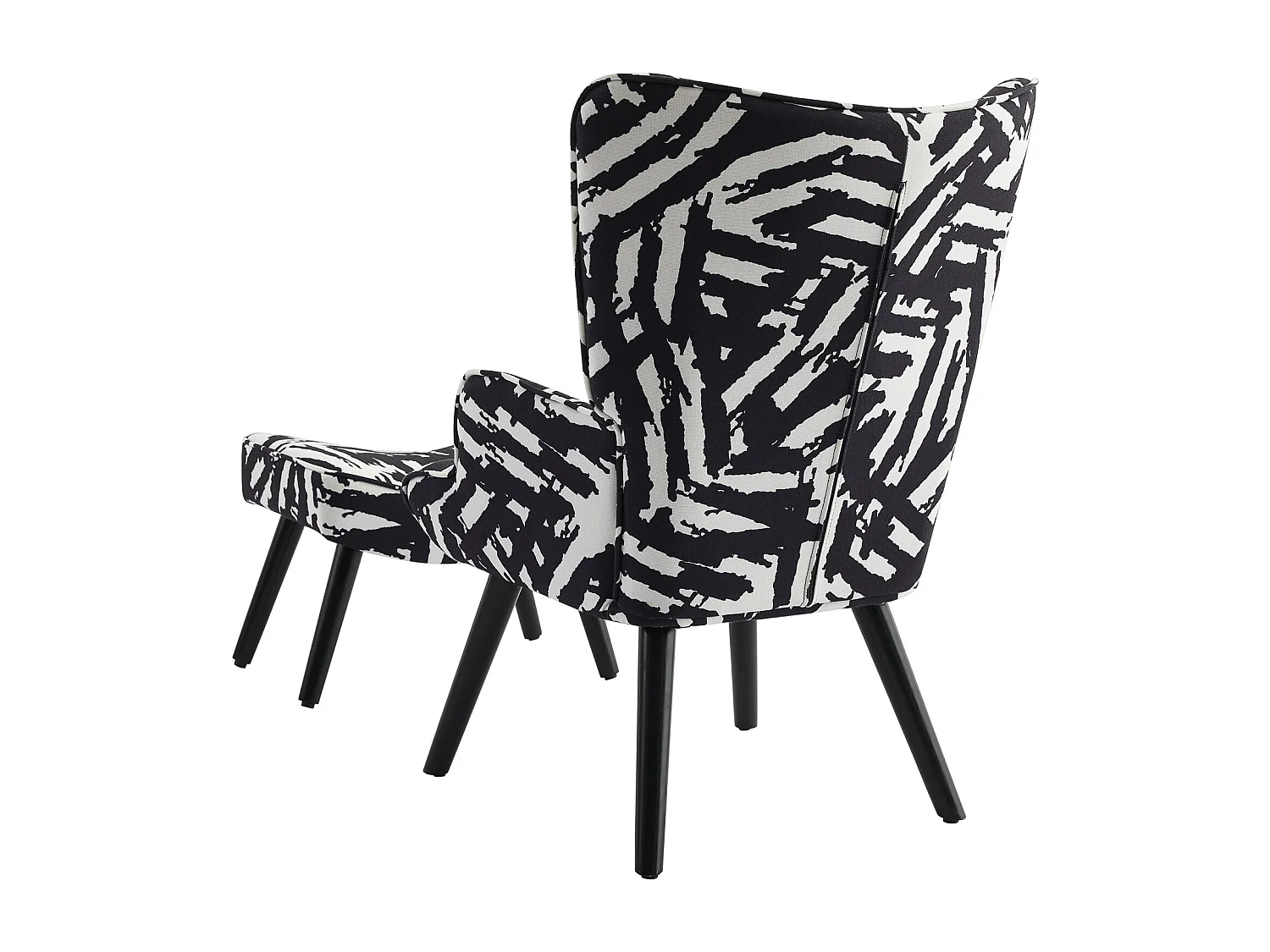 Fauteuil HomeMiYN avec Coussin et Tabouret - Chaise d'Angle Rustique pour le Salon