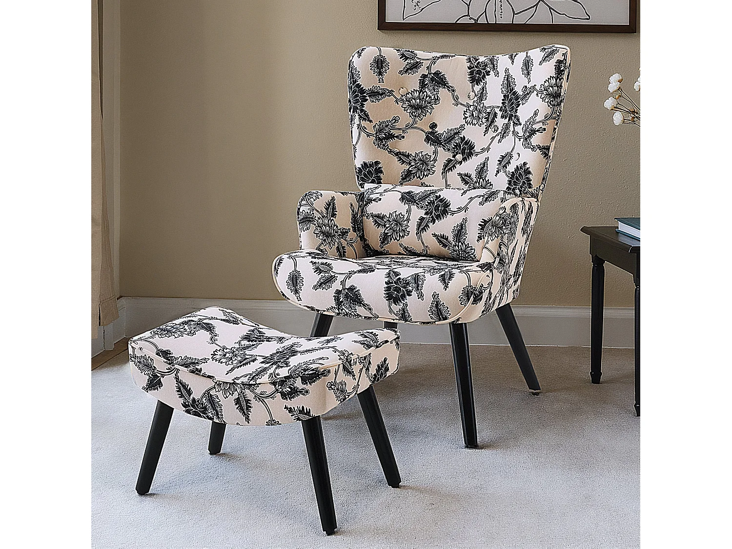 Chaise Rétro HOMEMiYN avec Repose-Pieds : Style Éclatant et Confort Inégalé